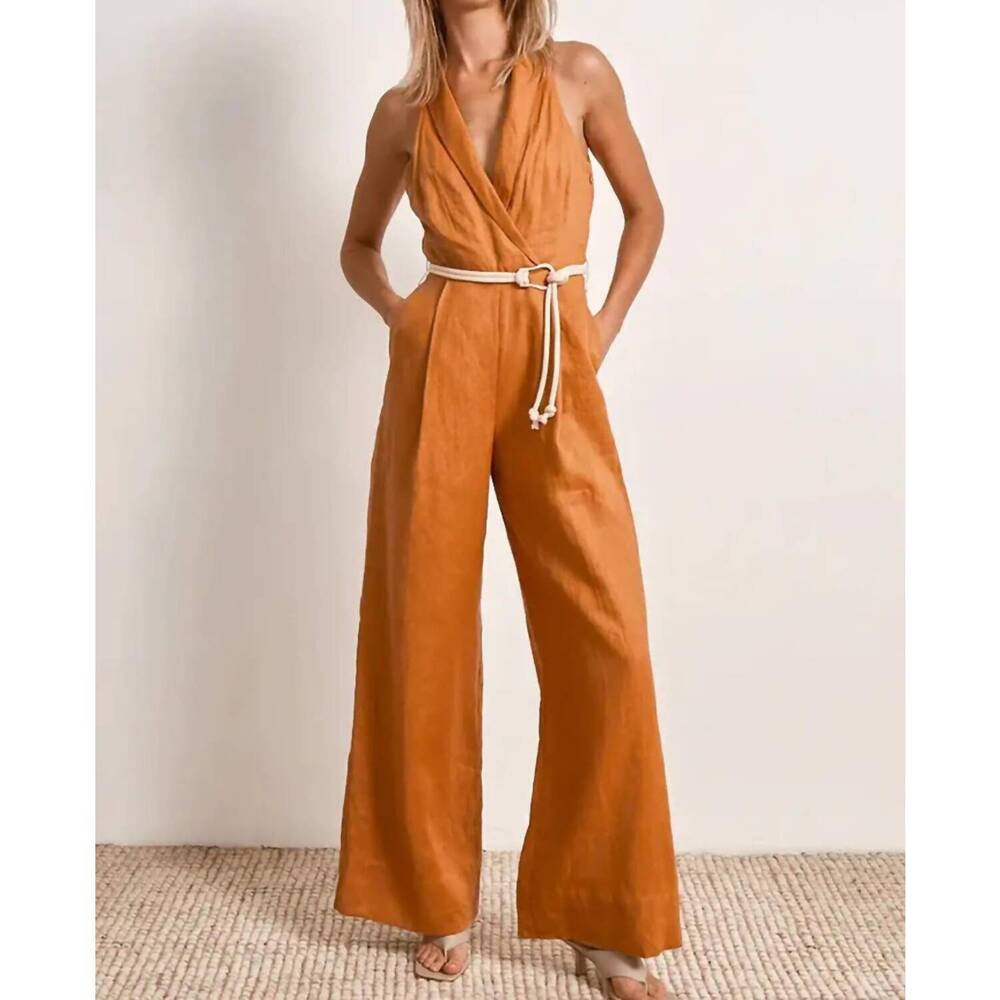 NEW MON RENN bask jumpsuit in tabacco